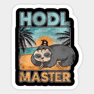 Hodl Master Funny Sloth Bitcoin Hodler BTC Gift Sticker